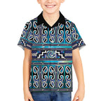Maori Matariki Hawaiian Shirt Blue Galaxy Aesthetic Koru Art