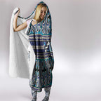 Maori Matariki Hooded Blanket Blue Galaxy Aesthetic Koru Art