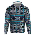 Maori Matariki Hoodie Blue Galaxy Aesthetic Koru Art