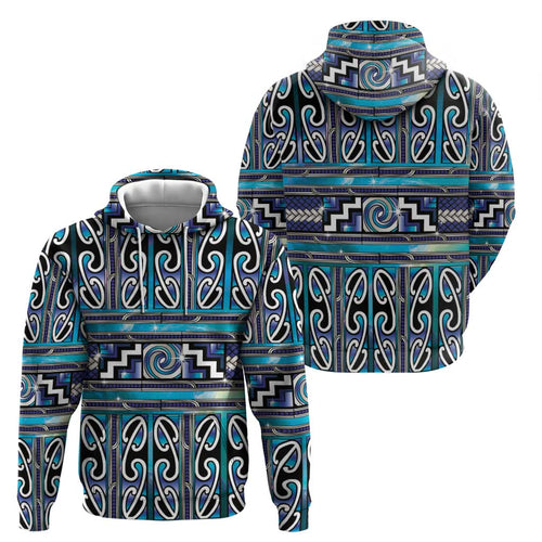 Maori Matariki Hoodie Blue Galaxy Aesthetic Koru Art
