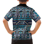 Maori Matariki Kid Hawaiian Shirt Blue Galaxy Aesthetic Koru Art