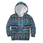 Maori Matariki Kid Hoodie Blue Galaxy Aesthetic Koru Art