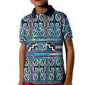 Maori Matariki Kid Polo Shirt Blue Galaxy Aesthetic Koru Art