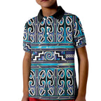 Maori Matariki Kid Polo Shirt Blue Galaxy Aesthetic Koru Art