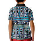 Maori Matariki Kid Polo Shirt Blue Galaxy Aesthetic Koru Art