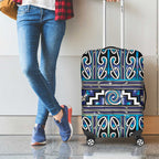 Maori Matariki Luggage Cover Blue Galaxy Aesthetic Koru Art