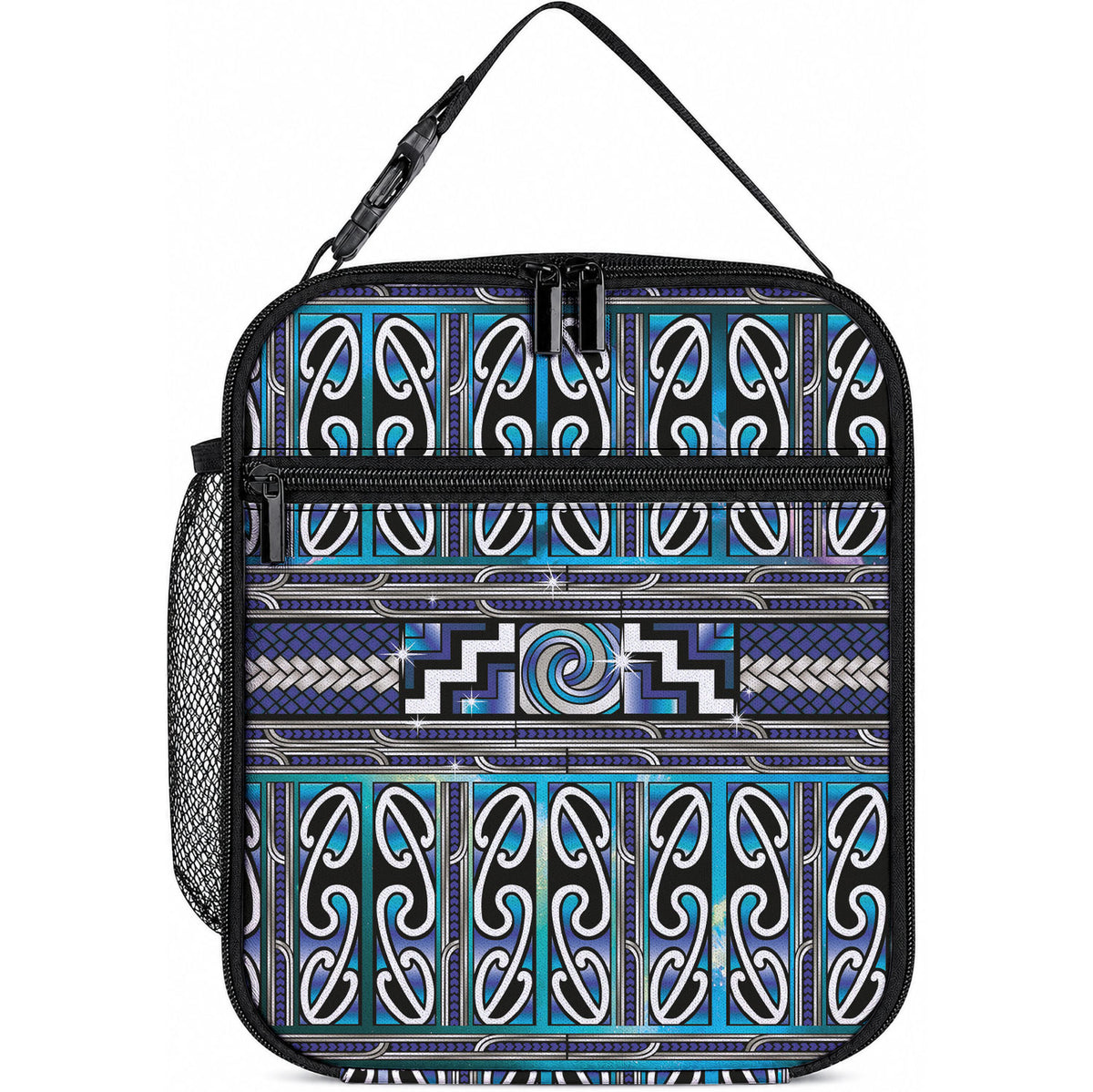 Maori Matariki Lunch Bag Blue Galaxy Aesthetic Koru Art