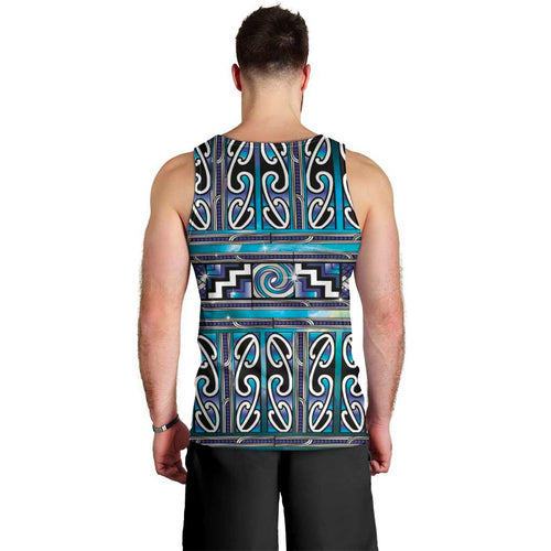 Maori Matariki Men Tank Top Blue Galaxy Aesthetic Koru Art