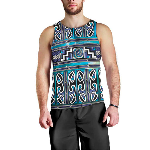 Maori Matariki Men Tank Top Blue Galaxy Aesthetic Koru Art
