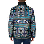 Maori Matariki Padded Jacket Blue Galaxy Aesthetic Koru Art
