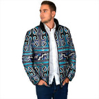 Maori Matariki Padded Jacket Blue Galaxy Aesthetic Koru Art
