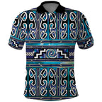 Maori Matariki Polo Shirt Blue Galaxy Aesthetic Koru Art