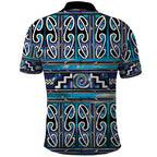 Maori Matariki Polo Shirt Blue Galaxy Aesthetic Koru Art