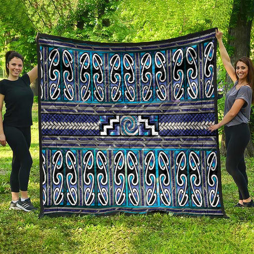 Maori Matariki Quilt Blue Galaxy Aesthetic Koru Art