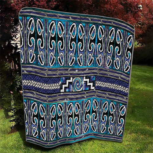 Maori Matariki Quilt Blue Galaxy Aesthetic Koru Art