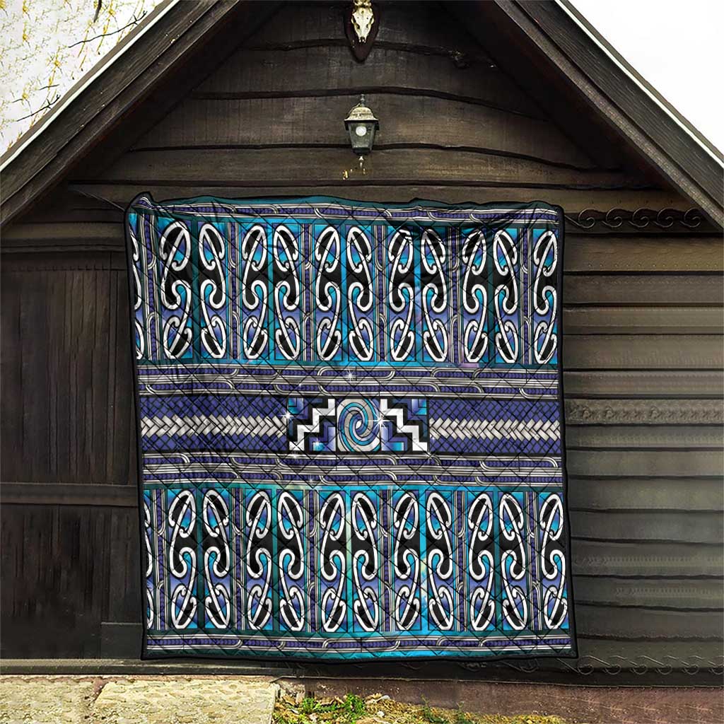 Maori Matariki Quilt Blue Galaxy Aesthetic Koru Art