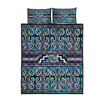 Maori Matariki Quilt Bed Set Blue Galaxy Aesthetic Koru Art