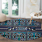 Maori Matariki Round Carpet Blue Galaxy Aesthetic Koru Art