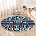 Maori Matariki Round Carpet Blue Galaxy Aesthetic Koru Art