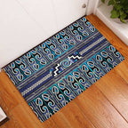 Maori Matariki Rubber Doormat Blue Galaxy Aesthetic Koru Art
