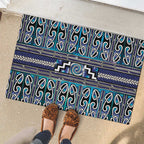 Maori Matariki Rubber Doormat Blue Galaxy Aesthetic Koru Art