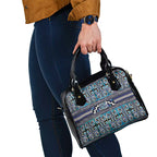Maori Matariki Shoulder Handbag Blue Galaxy Aesthetic Koru Art