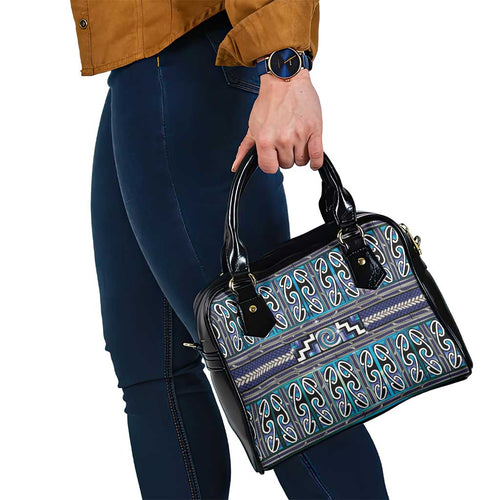 Maori Matariki Shoulder Handbag Blue Galaxy Aesthetic Koru Art