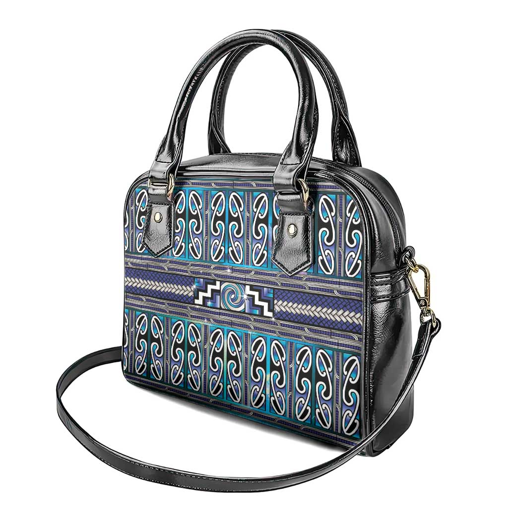 Maori Matariki Shoulder Handbag Blue Galaxy Aesthetic Koru Art