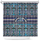Maori Matariki Shower Curtain Blue Galaxy Aesthetic Koru Art