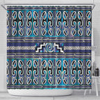 Maori Matariki Shower Curtain Blue Galaxy Aesthetic Koru Art
