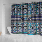 Maori Matariki Shower Curtain Blue Galaxy Aesthetic Koru Art