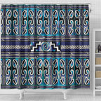 Maori Matariki Shower Curtain Blue Galaxy Aesthetic Koru Art