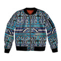 Maori Matariki Sleeve Zip Bomber Jacket Blue Galaxy Aesthetic Koru Art