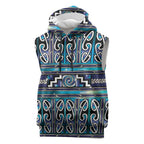 Maori Matariki Sleeveless Hoodie Blue Galaxy Aesthetic Koru Art