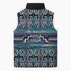 Maori Matariki Sleeveless Puffer Jacket Blue Galaxy Aesthetic Koru Art