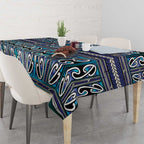 Maori Matariki Tablecloth Blue Galaxy Aesthetic Koru Art