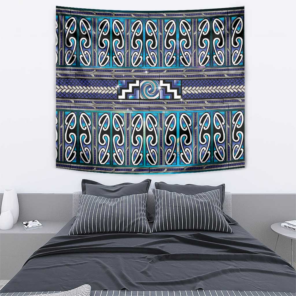 Maori Matariki Tapestry Blue Galaxy Aesthetic Koru Art