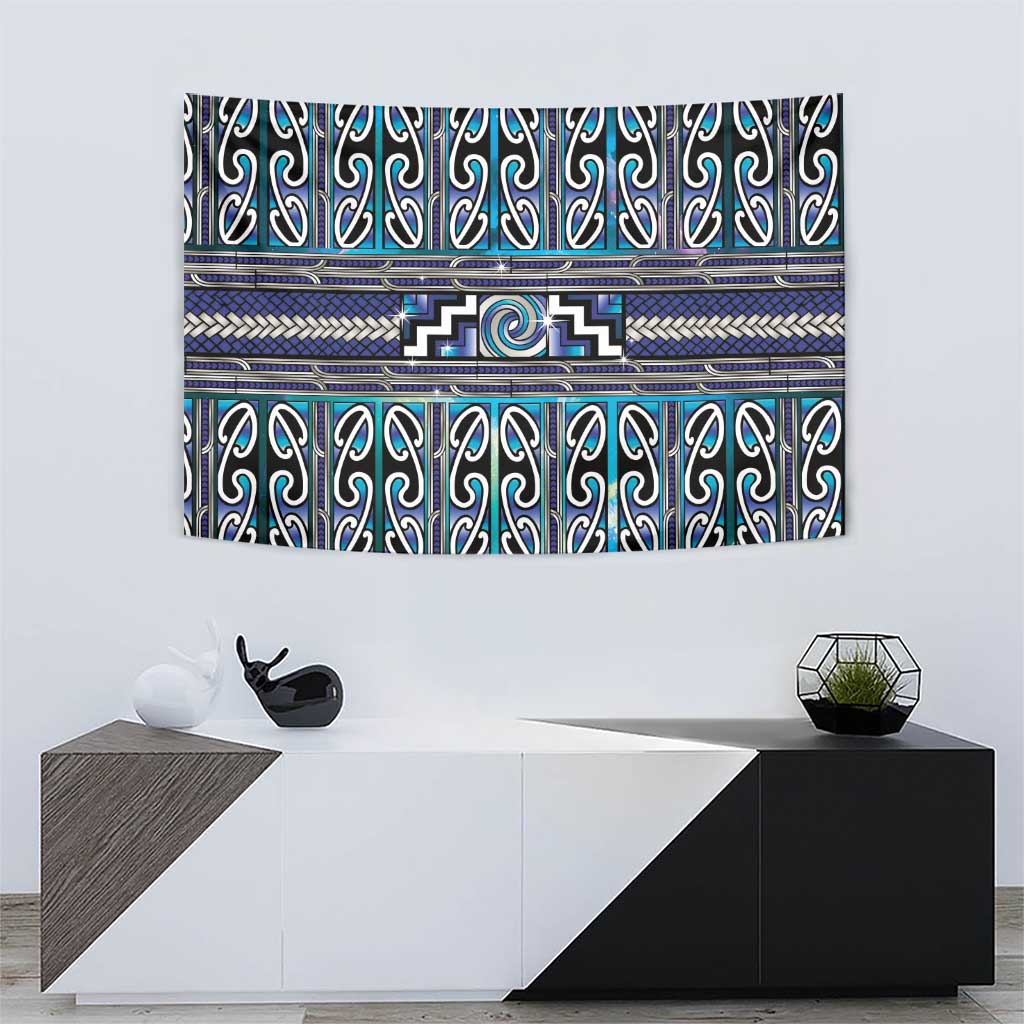 Maori Matariki Tapestry Blue Galaxy Aesthetic Koru Art