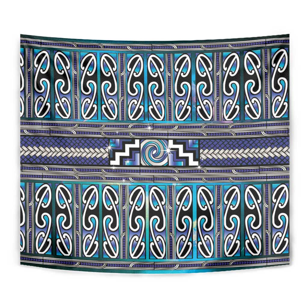 Maori Matariki Tapestry Blue Galaxy Aesthetic Koru Art