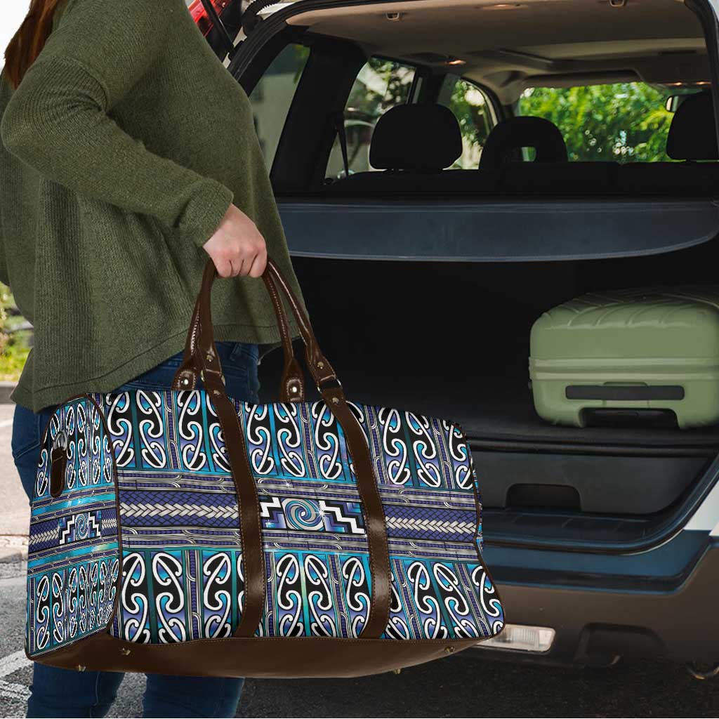 Maori Matariki Travel Bag Blue Galaxy Aesthetic Koru Art