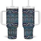 Maori Matariki Tumbler With Handle Blue Galaxy Aesthetic Koru Art