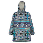 Maori Matariki Wearable Blanket Hoodie Blue Galaxy Aesthetic Koru Art