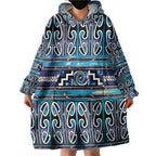Maori Matariki Wearable Blanket Hoodie Blue Galaxy Aesthetic Koru Art