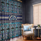Maori Matariki Window Curtain Blue Galaxy Aesthetic Koru Art