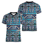 Maori Matariki Women V-Neck T-Shirt Blue Galaxy Aesthetic Koru Art