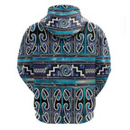 Maori Matariki Zip Hoodie Blue Galaxy Aesthetic Koru Art
