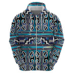 Maori Matariki Zip Hoodie Blue Galaxy Aesthetic Koru Art