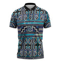 Maori Matariki Zipper Polo Shirt Blue Galaxy Aesthetic Koru Art