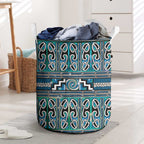 Maori Matariki Laundry Basket Green Galaxy Aesthetic Koru Art