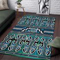 Maori Matariki Area Rug Green Galaxy Aesthetic Koru Art